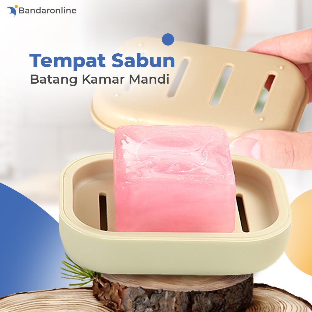 Tempat Kotak Sabun Batang Kamar Mandi Rak Tirisan Sabun Soap Box Plastik