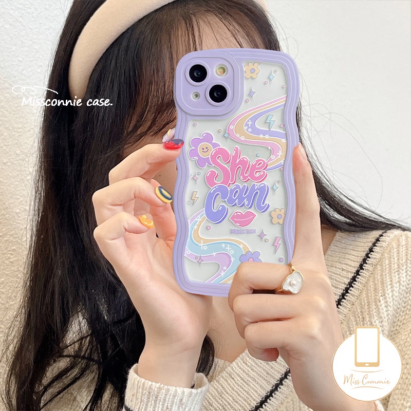 Infinix Smart6 Plus 54 Hot 9 8 11 10T 10play 12 Pro Hot 10s 11s 12i 20 11s NFC 10Lite 20s Note8 12 G96 10Pro 12Pro 12 2023 Colorful Rainbow Huruf Inggris Wavy Edge Soft Case