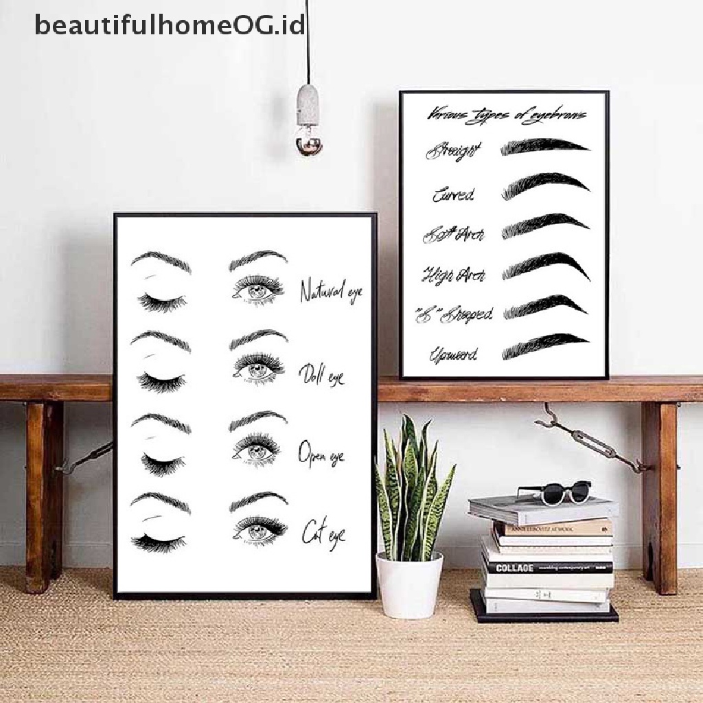 // Lebaran// Poster Dan Cetakan Makeup Lash Extensions Guide Wall Pager Gambar Toko Decor **