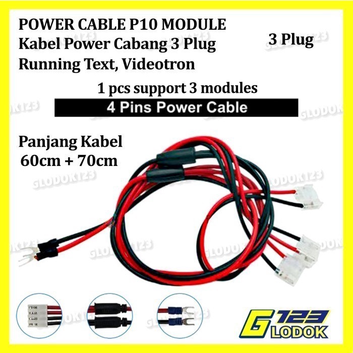 Kabel Power Panel Module Modul LED P10 Running Text SMD 2 3 4 Plug