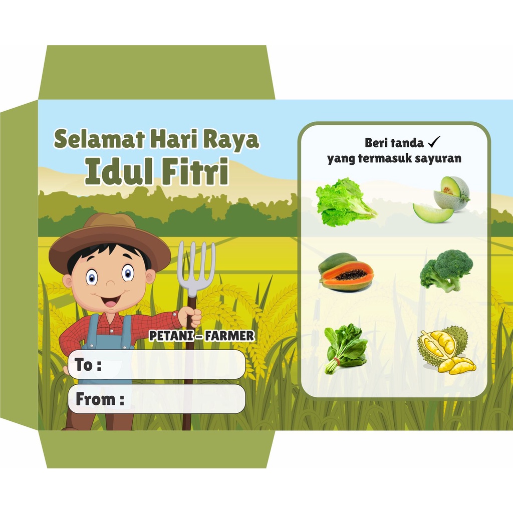 15 Desain Amplop Lebaran Profesi CorelDraw v15 v20