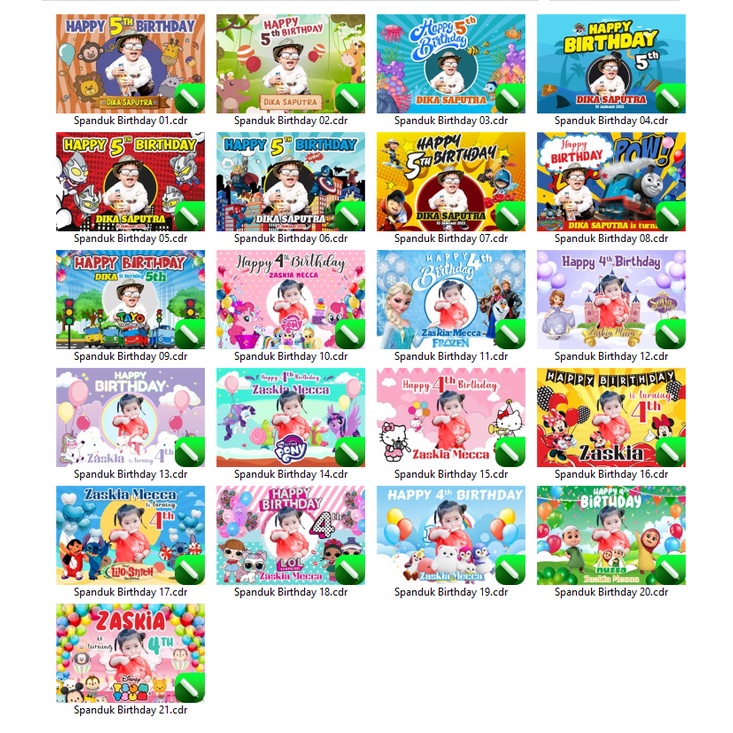 21 Spanduk Ulang Tahun Anak CorelDraw v15