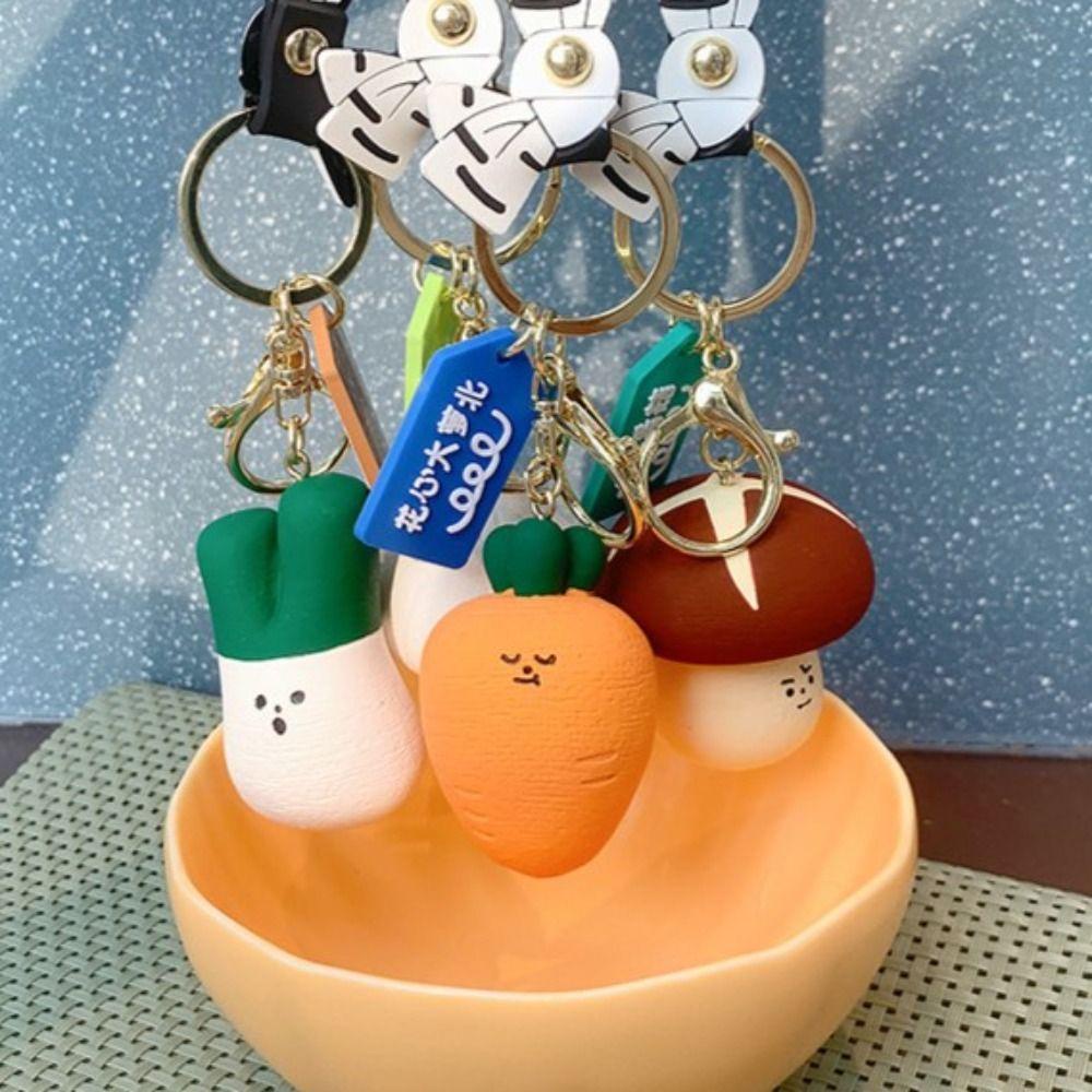 Lanfy Kartun Sayuran Keyring Hadiah Kunci Telepon Gesper Bawang Aksesoris Gantung Garlic Lobak Gaya Korea Keychain