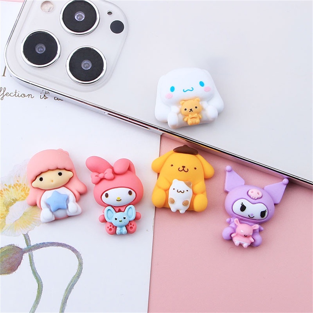 Aksesori Resin Sandrio Melody Lucu Kuromi Purin Crocs Pesona Diy Casing Ponsel Aksesori Dekorasi Bahan Buatan Tangan