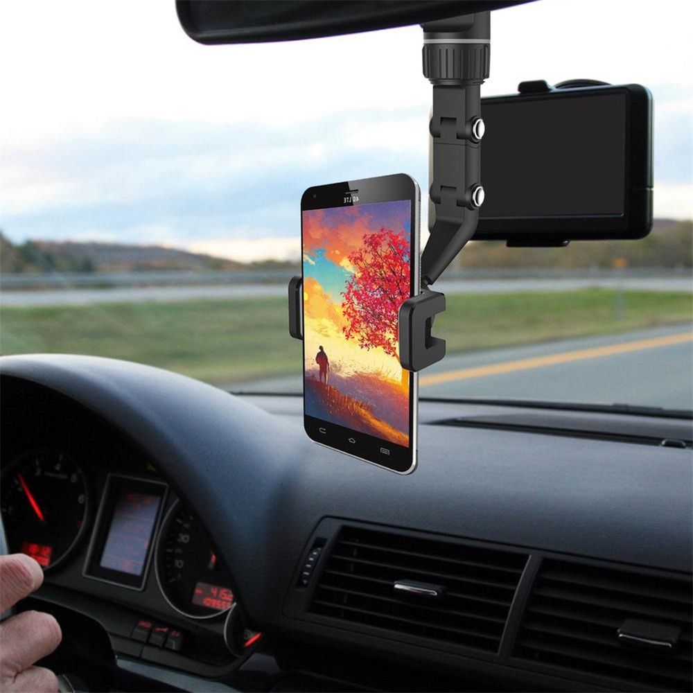 HOLDER HP MOBIL JEPIT SPION JOK UNIVERSAL 4 IN 1 CAR PHONE HOLDER GANTUNG 360º FREE ROTATION DUDUKAN HANDPHONE MULTIFUNGSI