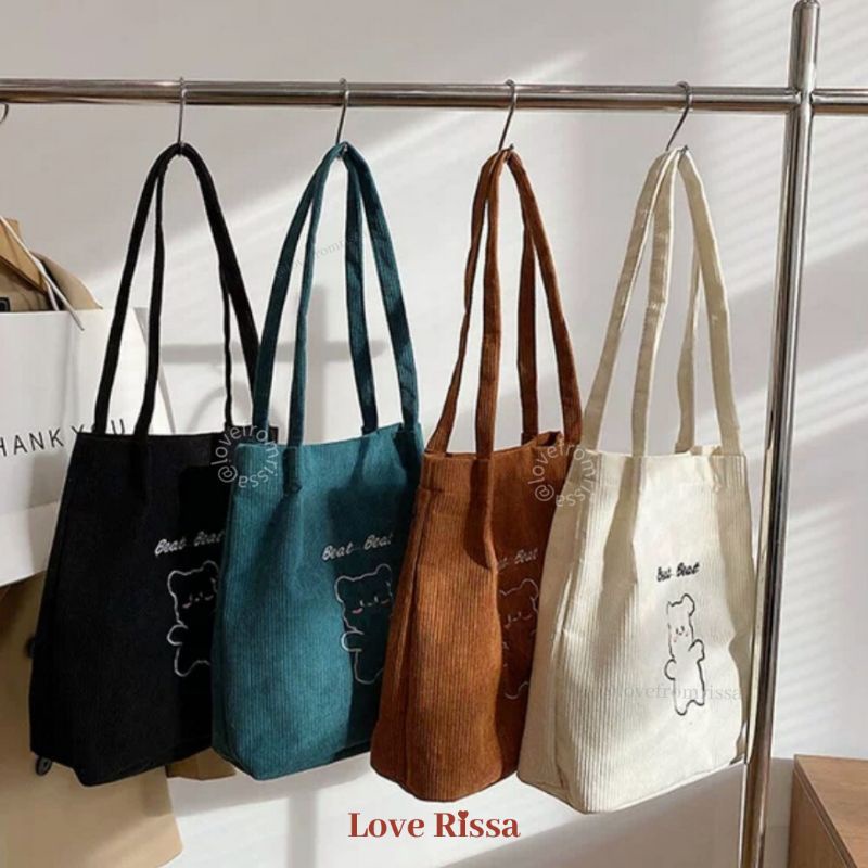 Tote Bag Wanita Premium / tas selempang Bear Beat / Tas Selempang model jepang / Sling Bag jepan