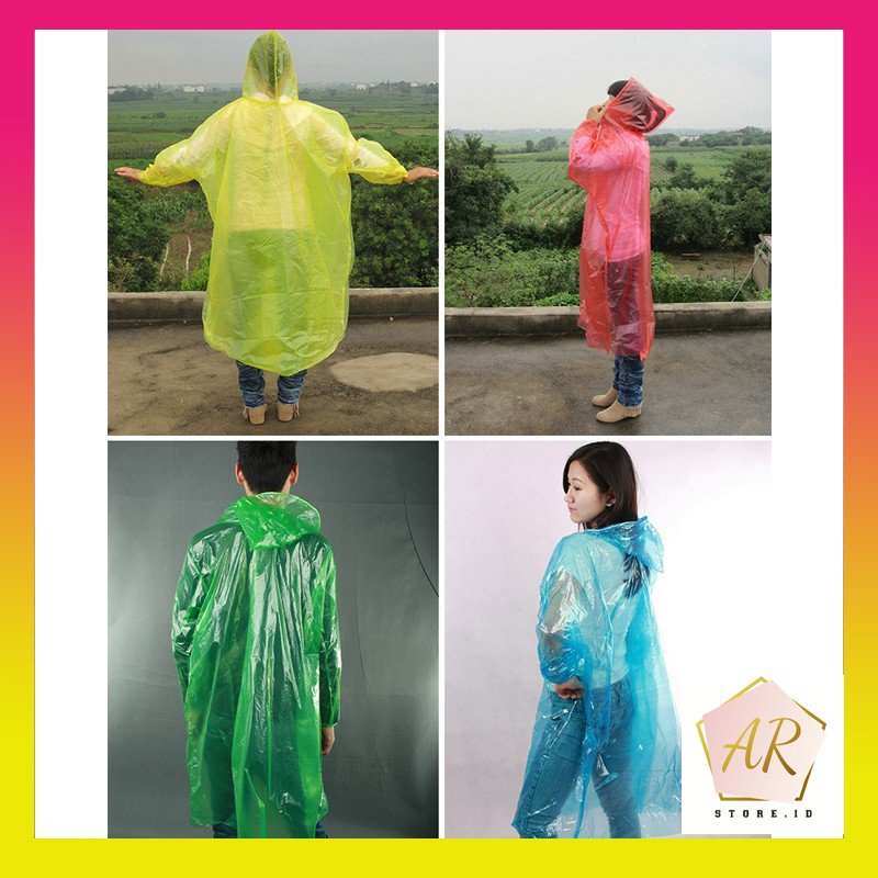 Mantel Plastik Jaket Hujan Ponco Unisex Poncho Jas Hujan untuk Outdoor Kedap Air