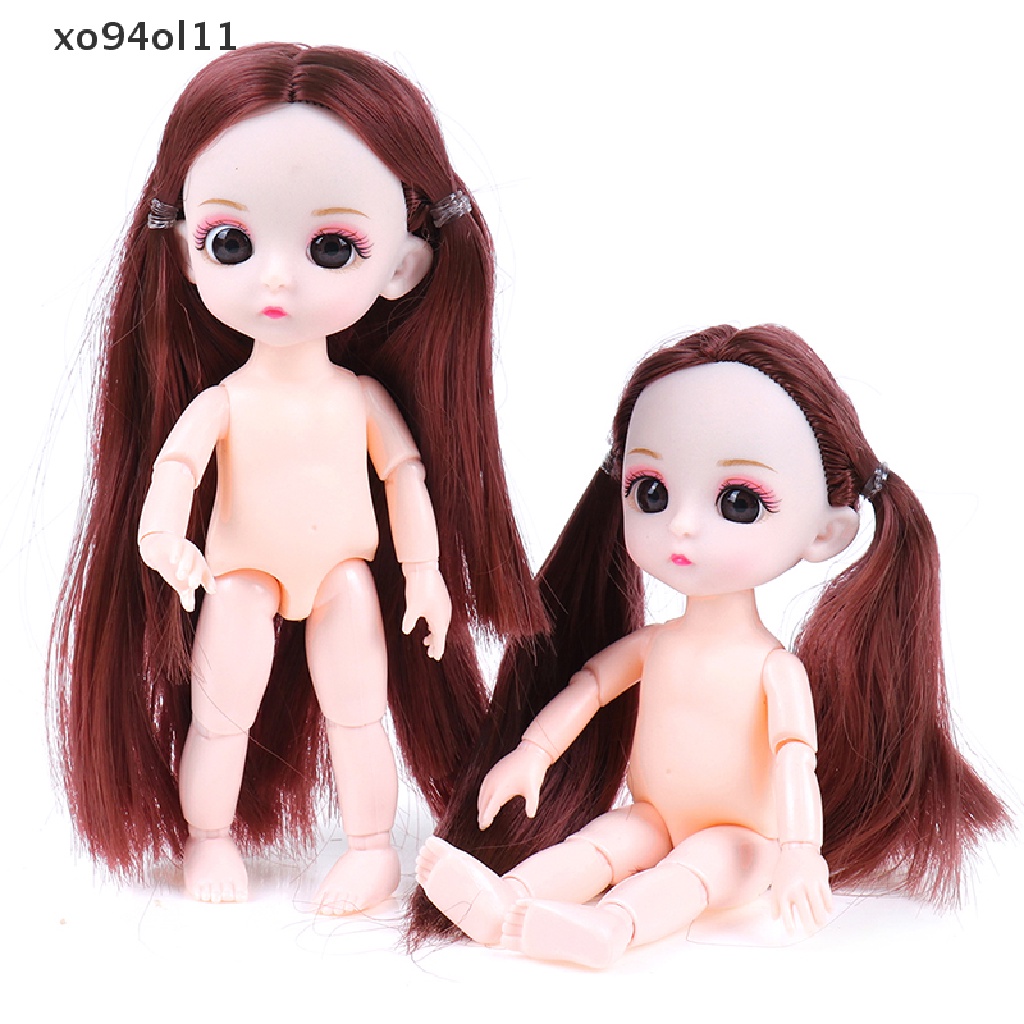 Xo 16cm Boneka Lucu Mini 13mpat Bergerak Bersambung Baby Doll Pink Perak Rambut Telanjang Tubuh  Ol