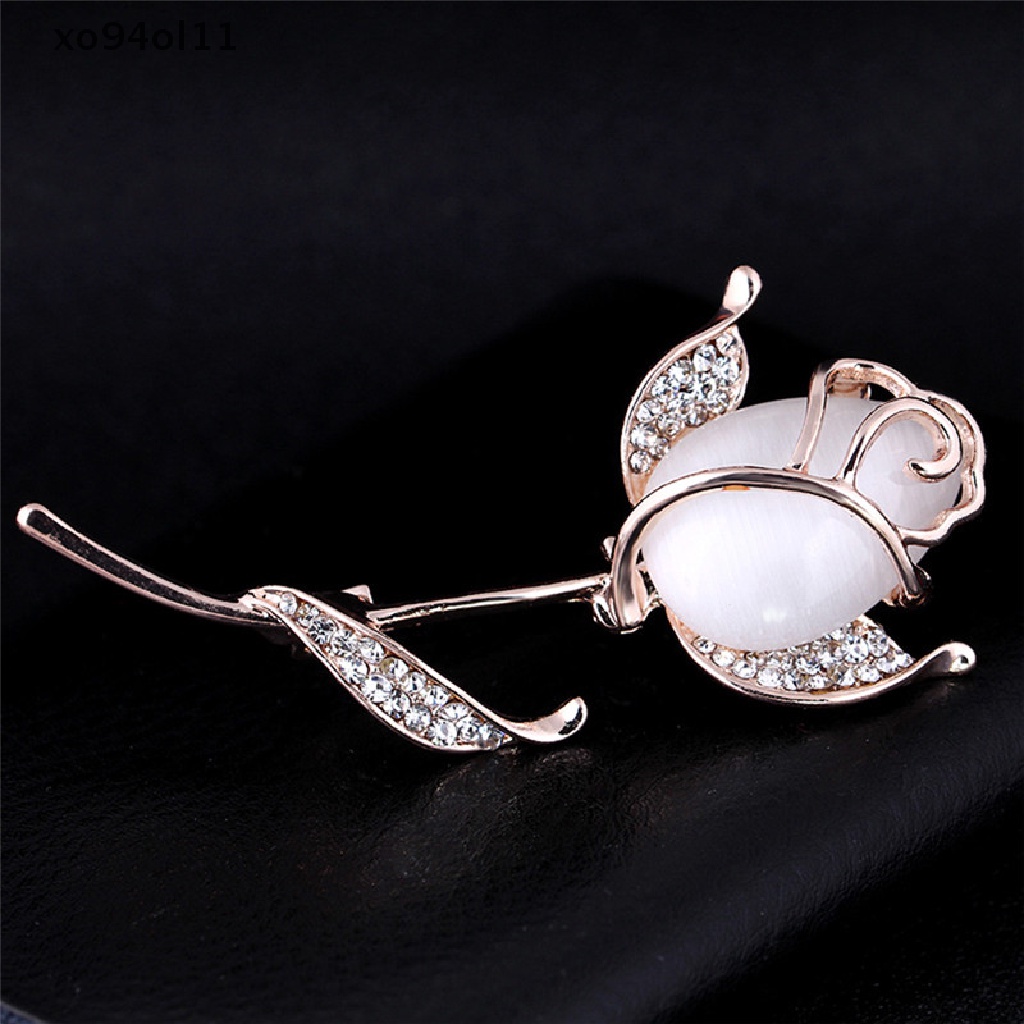 Xo Opal Bunga Bros Pin Berlian Imitasi Kristal Gaun Pesta Pernikahan Bros Perhiasan OL