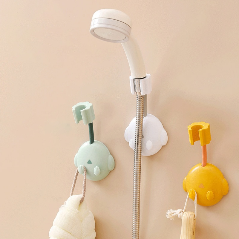 360° Adjustable Handheld Shower Head Holder Tahan Air Self-Adhesive Showerhead Bracket Universal Dinding Mudah Menginstal Berdiri Dengan Kait Aksesori Kamar Mandi