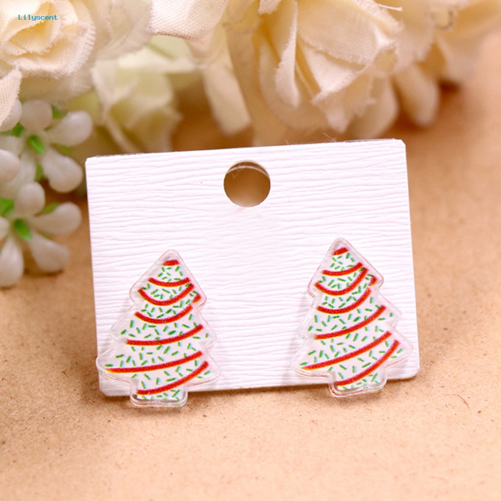 Lilyscent 1pasang Anting Perempuan Kecil Untuk Belanja Pohon Natal Terinspirasi Anting Perempuan Mini