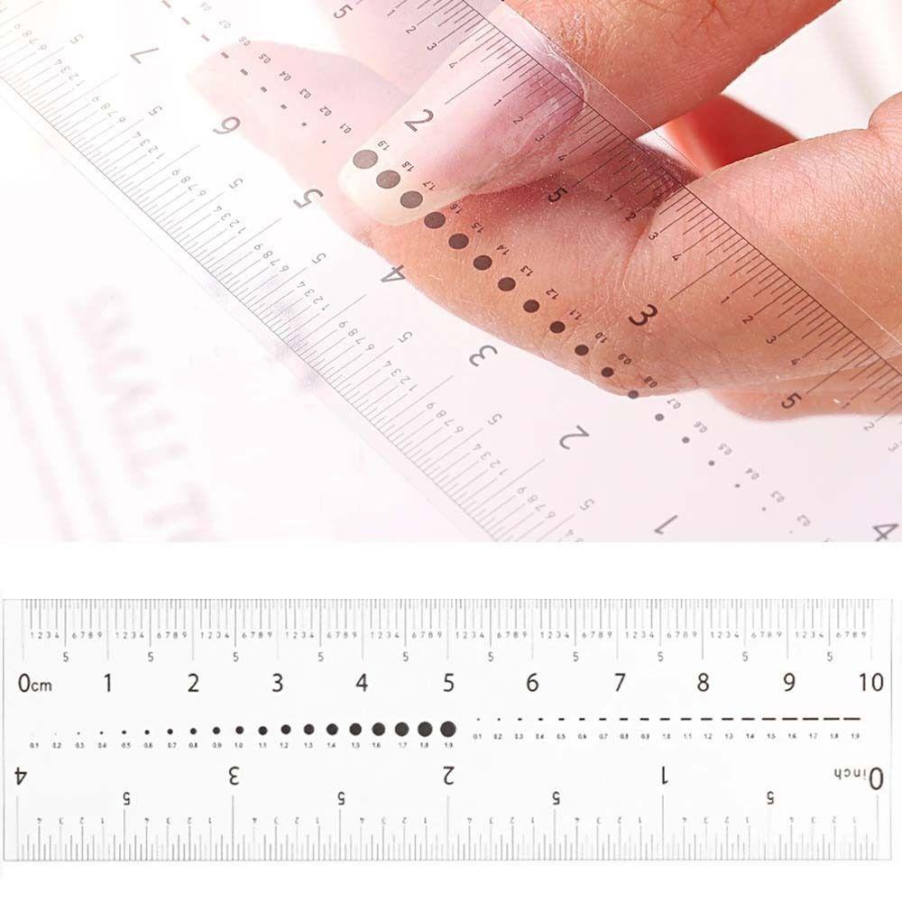 Mxbeauty Nail Measure Ruler Portable Salon Kuku Kuku Palsu Ukuran Bor Paku Rhinestone Size Pengukur Dimensi Aksesoris Kuku