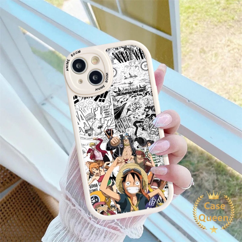 Trendy Lucu Anime One Piece Kartun Luffy Phone Case Kompatibel Untuk IPhone XR 11 14 12 13 Pro Max 8 6s 6 7 plus X XS Max SE 2020 Lembut Tpu Back Cover