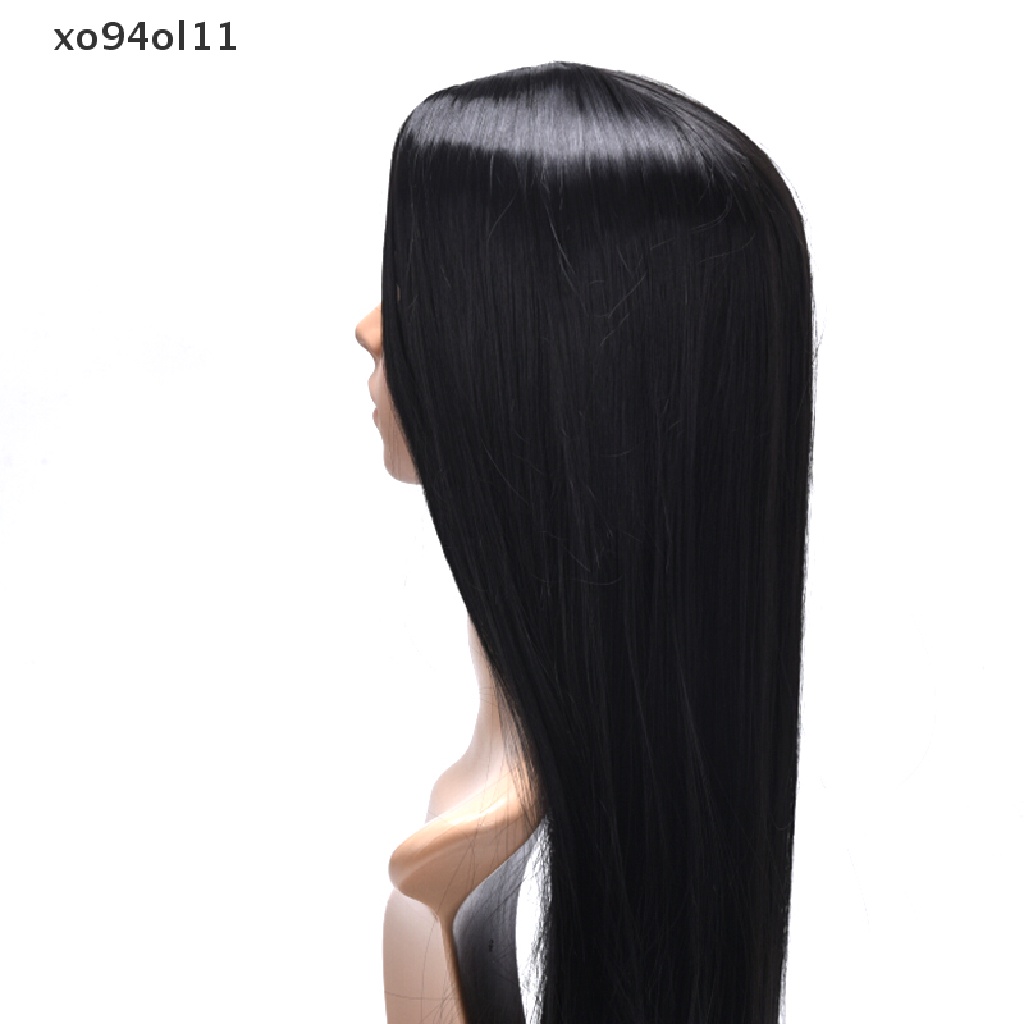 Xo Wig Rambut Alami Lurus Tahan Panas Sintetis Lace Front Wig Warna Hitam OL