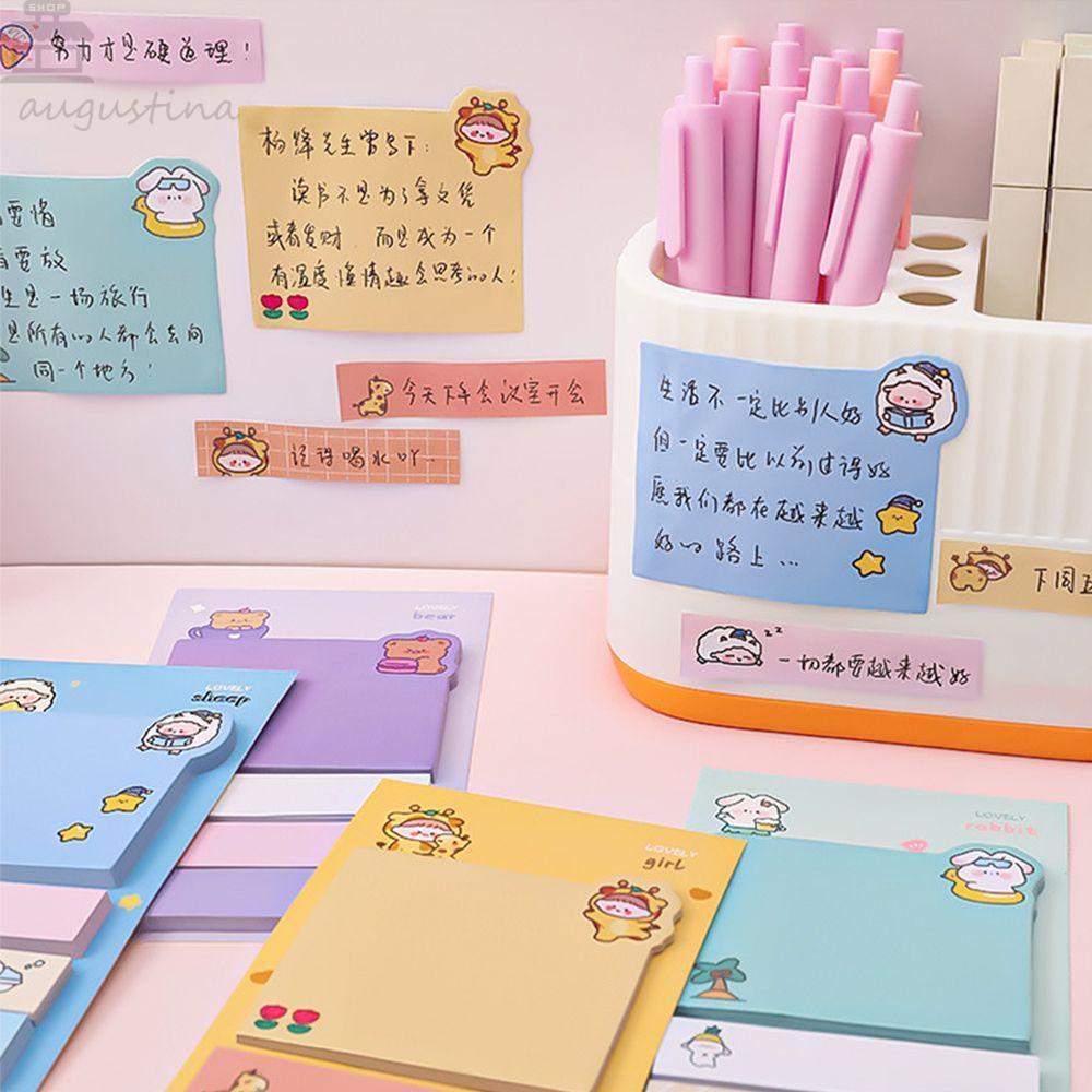 Augustina Sticky Notesmemopost It Motif Kartun Beruang Lucu Imut Multi Warna Untuk Perlengkapan Sekolah