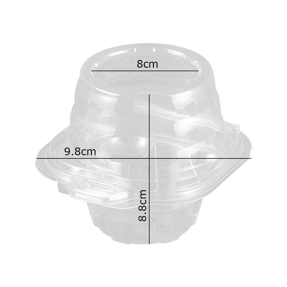 R-FLOWER 10pcs Kertas Cup Kue Kemasan Transparan Mid-Autumn Single Grain Perlengkapan Pesta Dessert Packaging