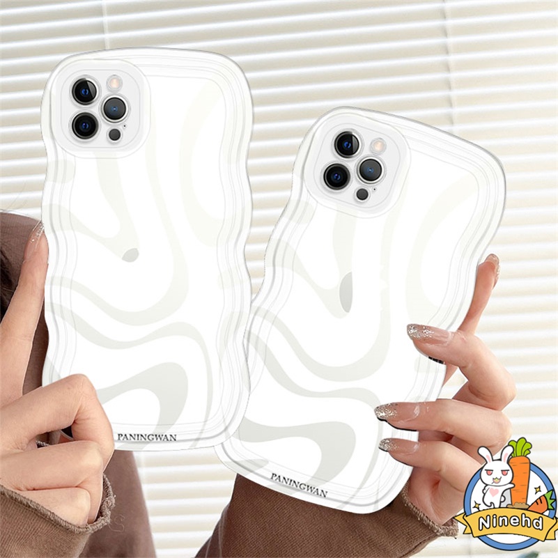 Xiaomi Redmi 12C A1 A1+ 10C 10A 10 9 9A 9C 9T Redmi Note 11 11s 10 10s 9 9s 8 Pro Xiaomi 11 Lite 11T Pro 10T Pro 12 Pro Poco F3 X3 Pro NFC  Poco X4 Pro Garis Air Putih Gelombang Bening Casing Hp Anti Jatuh