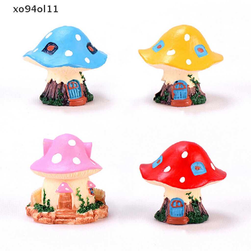 Xo Miniatur Rumah Jamur Untuk Taman Peri Gnomes Terrariums Decor OL