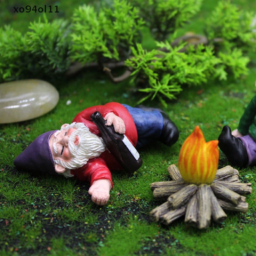 Xo FairyCome Patung Gnome Taman Mini Resin Fairy Garden Lucu Miniatur Gnomes OL