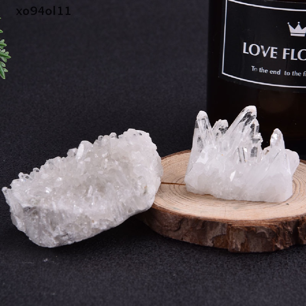 Xo Langka Cantik Natural Clear Crystal Cluster Mineral Mentah Penyembuhan Aura OL