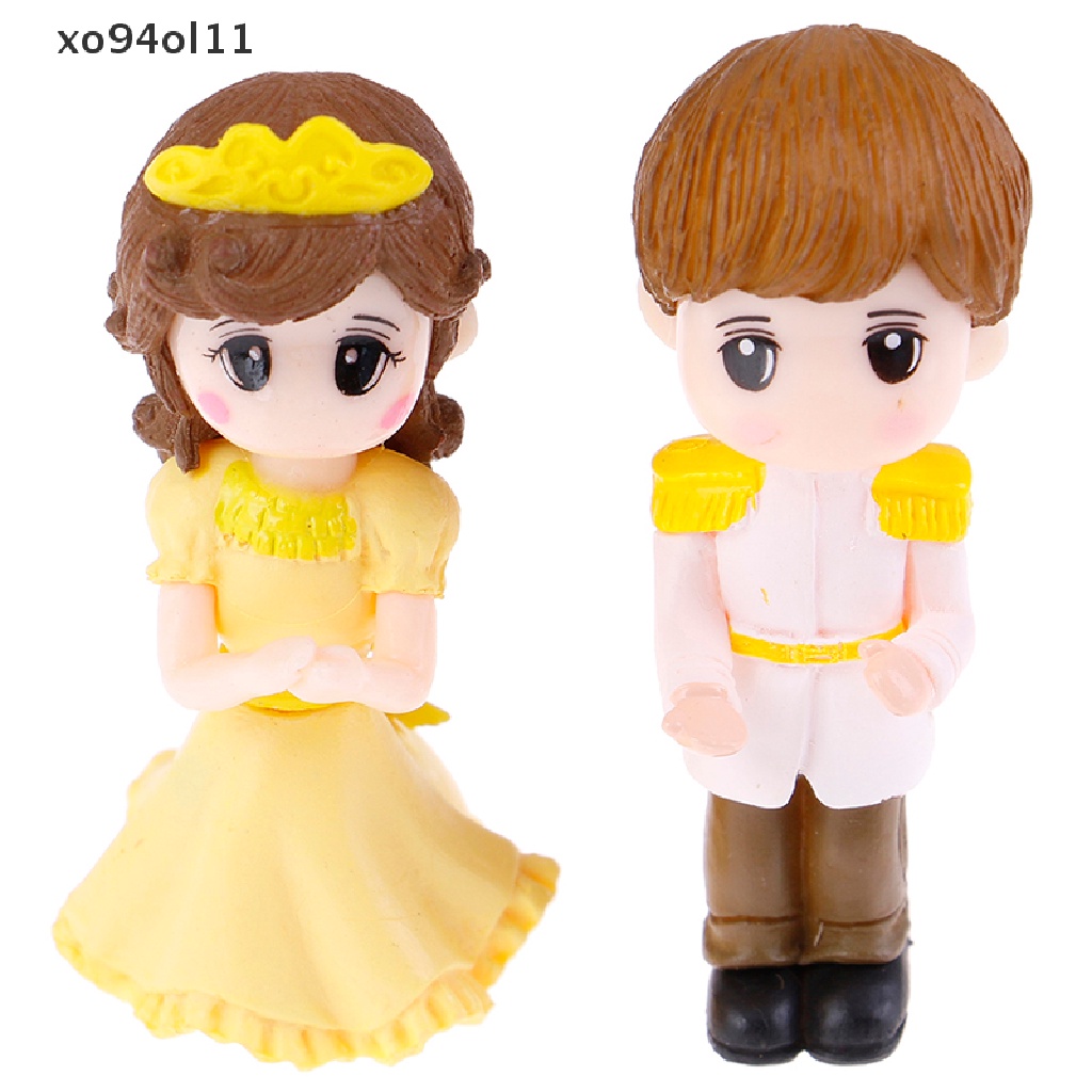 Xo 1set Pasangan Pangeran Putri DIY Patung Miniatur Mini Taman Lanskap Mikro OL