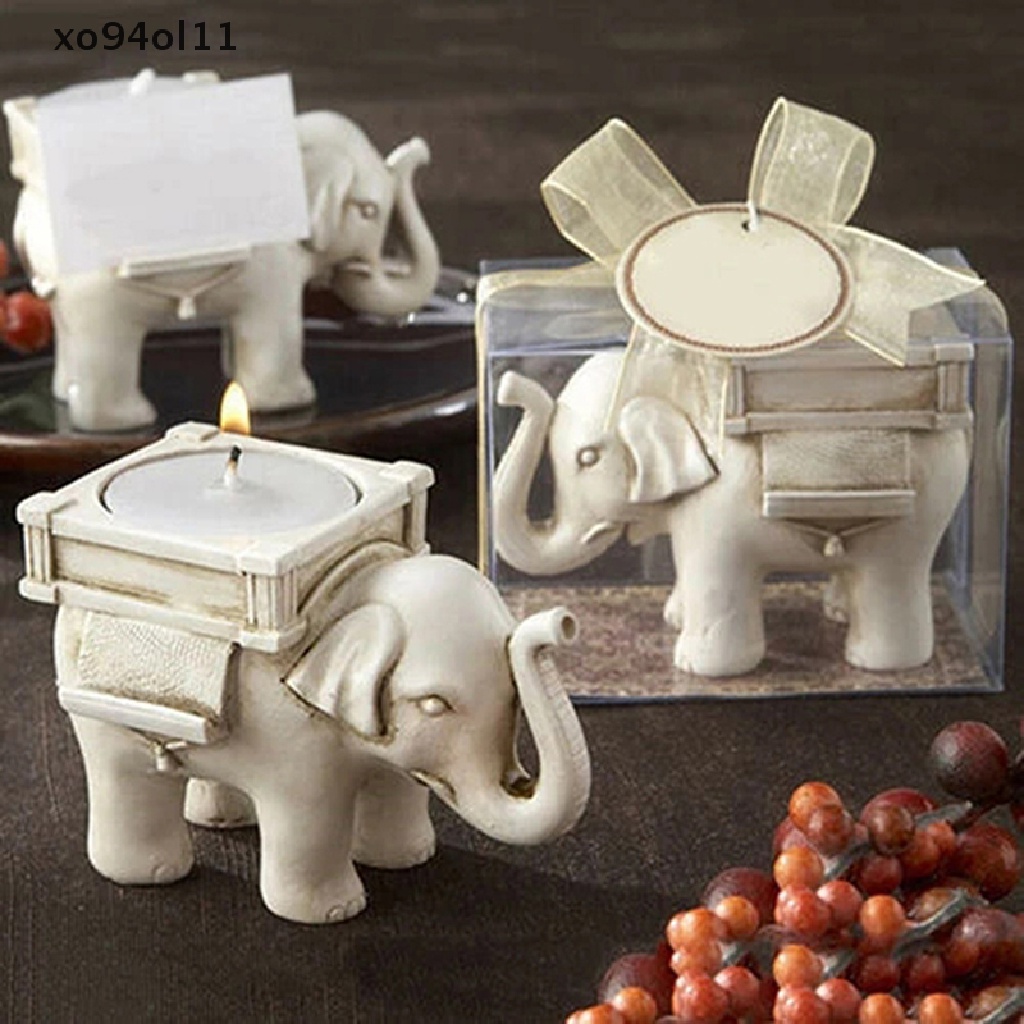 Xo Retro Elephant Tea Light Holder Dekorasi Rumah Party Favor Decor OL