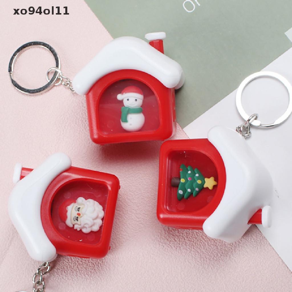 Xo 1PC Hiasan Natal Santa Claus led luminous Gantungan Kunci Liontin OL