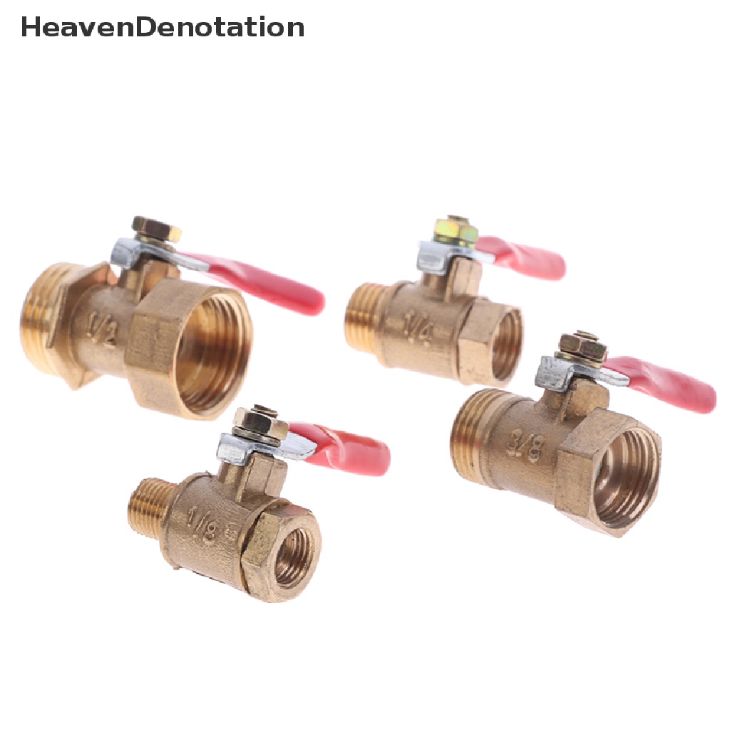 [HeavenDenotation] Ball Valve Kecil Kuningan Sambungan Klep Drat Female/Male 1per8 &quot;1/4 ''3 /8'' 1/2 ''HDV