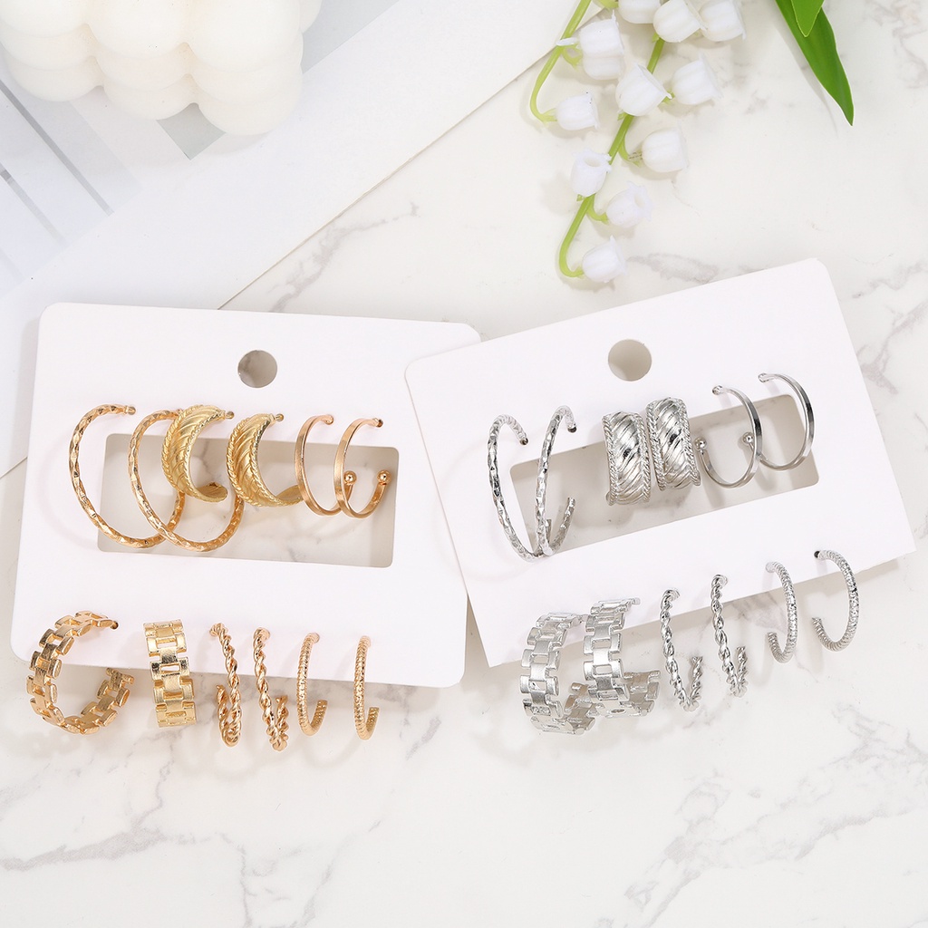 Vintage Emas Anting Set Untuk Wanita Mutiara Lingkaran Besar Hypoallergenic Hoop Earring Aksesoris Perhiasan