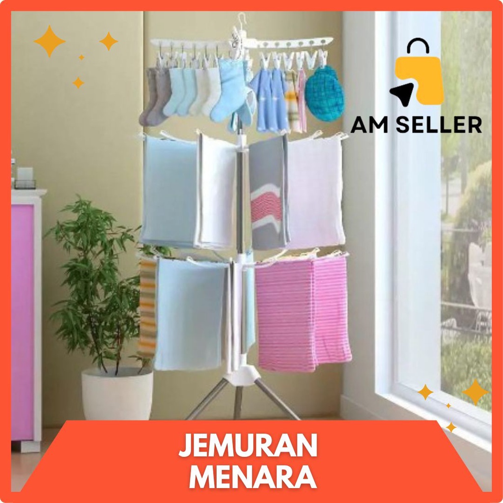 JEMURAN MENARA LIPAT/JEMURAN BAJU BAYI/JEMURAN BAJU PRAKTIS/JEMURAN MINIMALIS