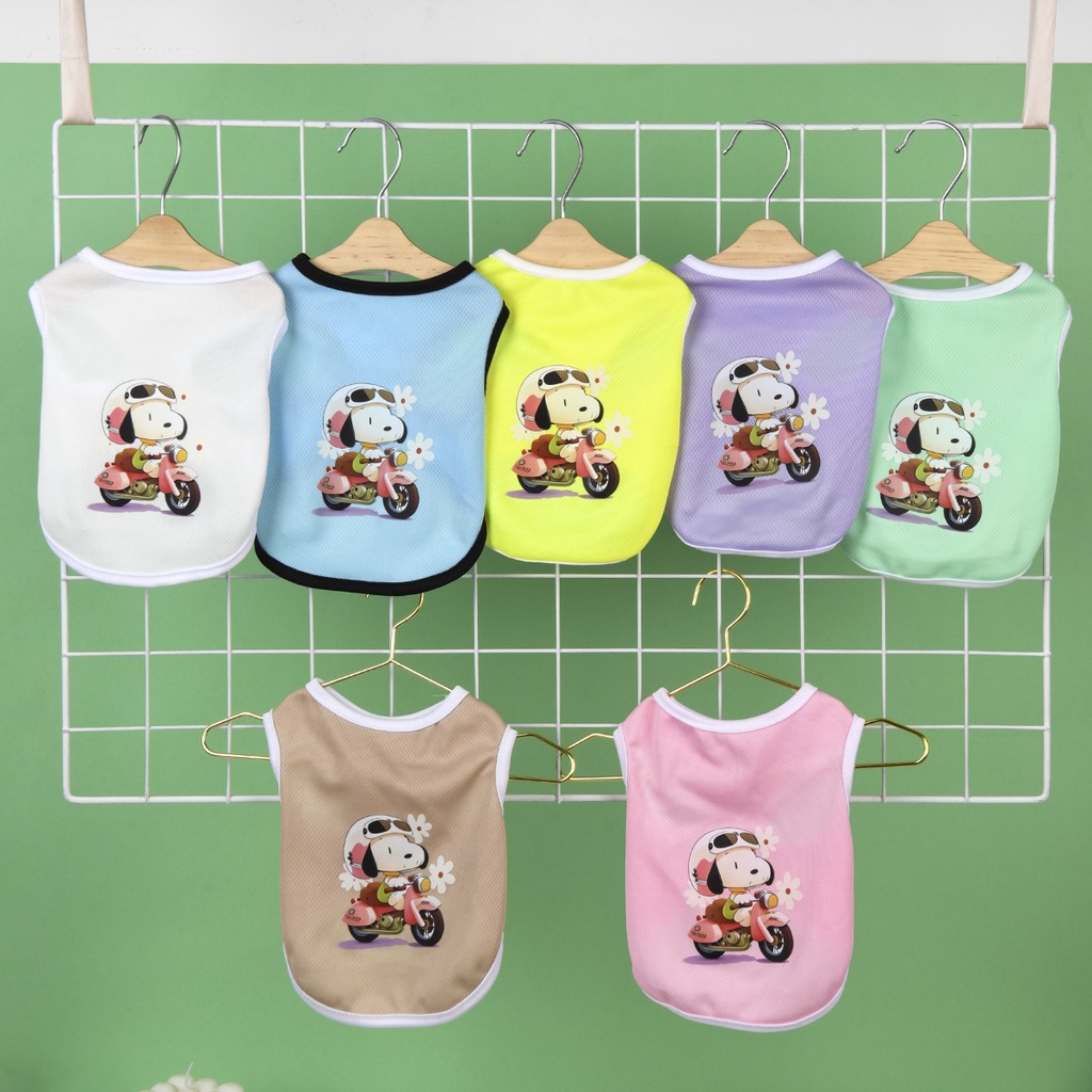 Pakaian Kucing Dan Anjing Musim Panas Dingin Rompi Tanpa Lengan Pet Bernapas Pakaian Dingin Permen Berwarna Anjing Teddy clothing