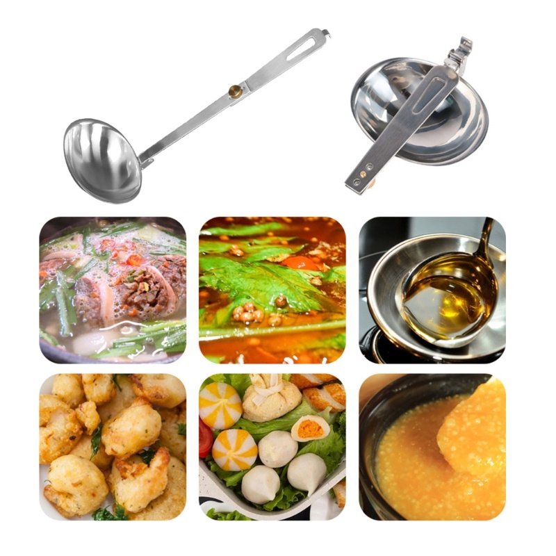 Sun Soup Ladle Stainless Steel Peralatan Sendok Masak Portable Tahan Abrasi