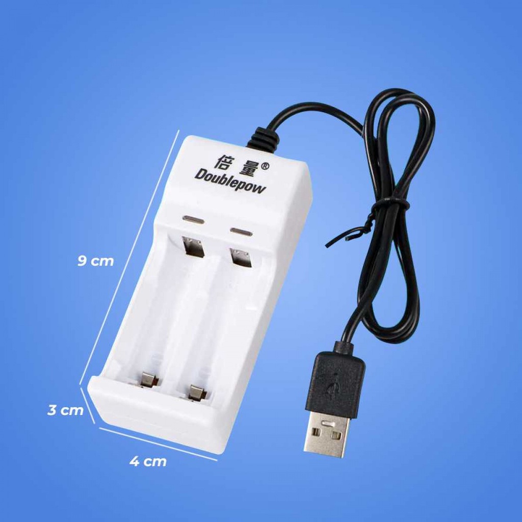 Charger Baterai 2 Slot AA AAA Free 2PCS AA 780 mAh Lampu Indikator