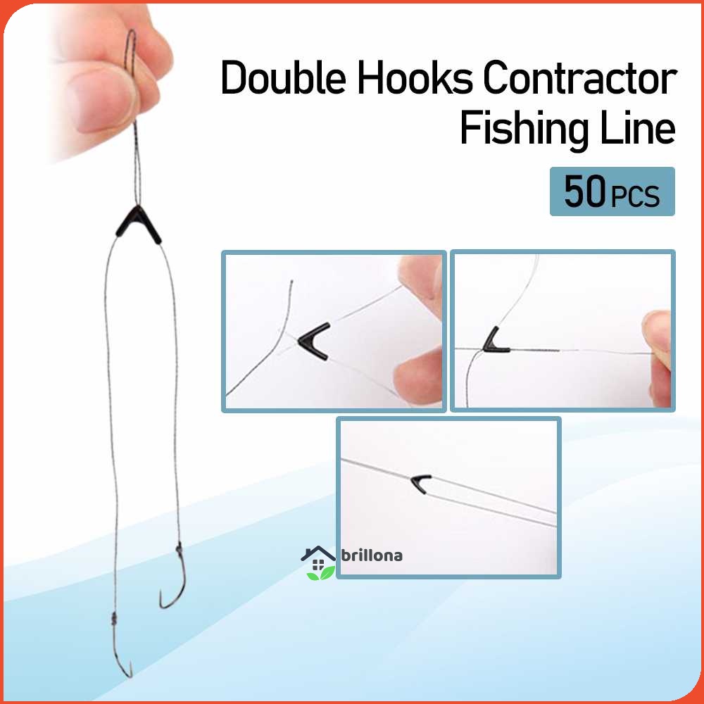 Double Hooks Contractor Fishing Line Kail Pancing 50 PCS