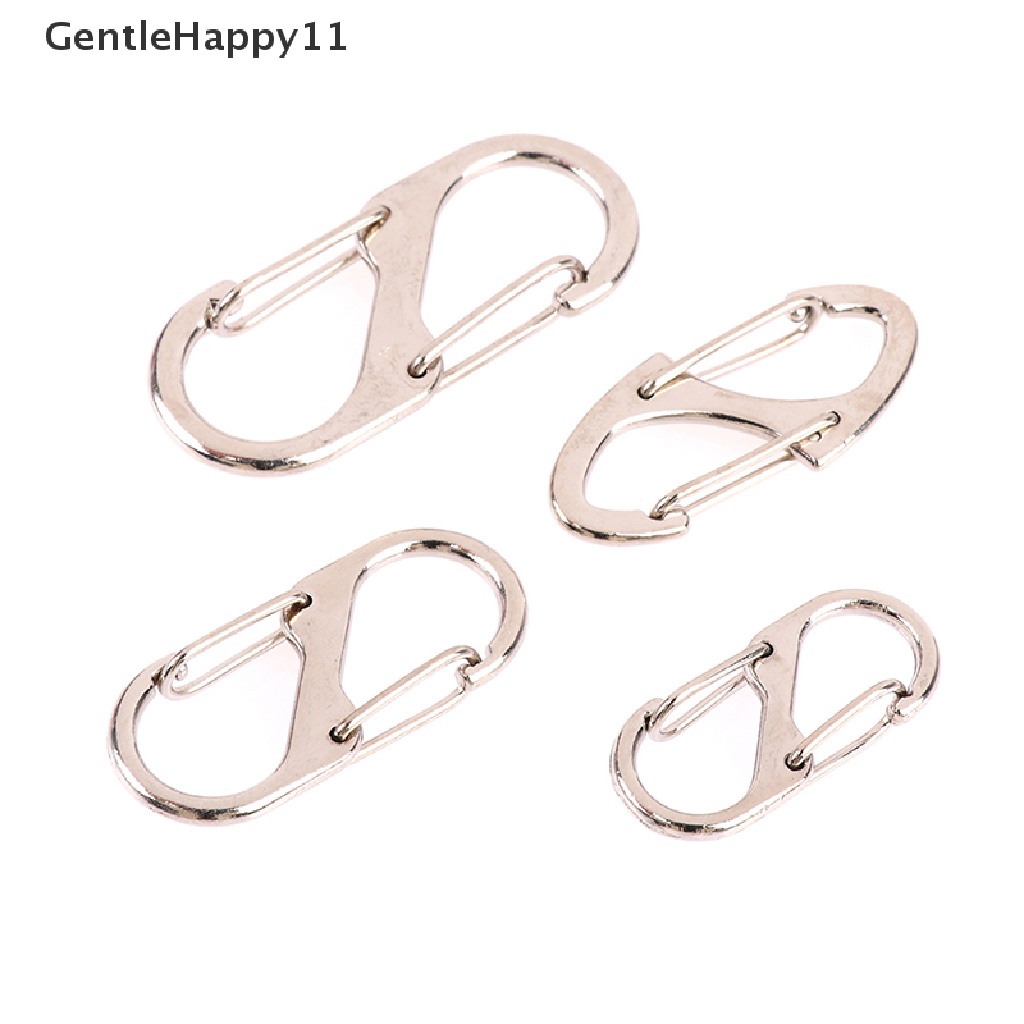 Gentlehappy 10pcs Carabiner Stainless Steel S Type Dengan Kunci Mini Gantungan Kunci Hook id