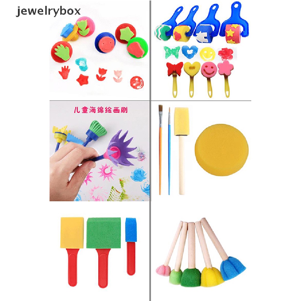 [jewelrybox] 30pcs Spons Paing Brushes Kit Mini Paing Kit Anak Gambar Kuas Cat Set Butik