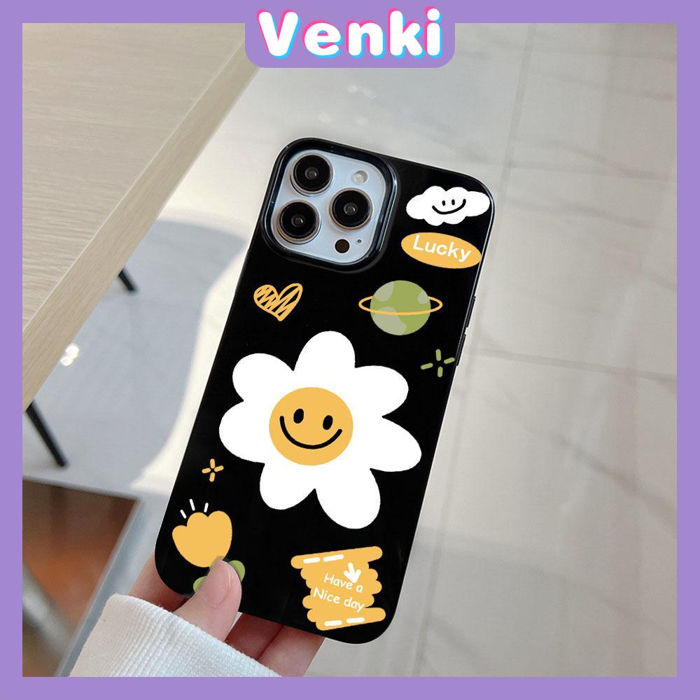 Case for iPhone 11 Soft TPU Glossy Black Candy Case Cute Flower Camera Protection Shockproof For iPhone 14 13 12 11 Pro Max 7 8 Plus X XR