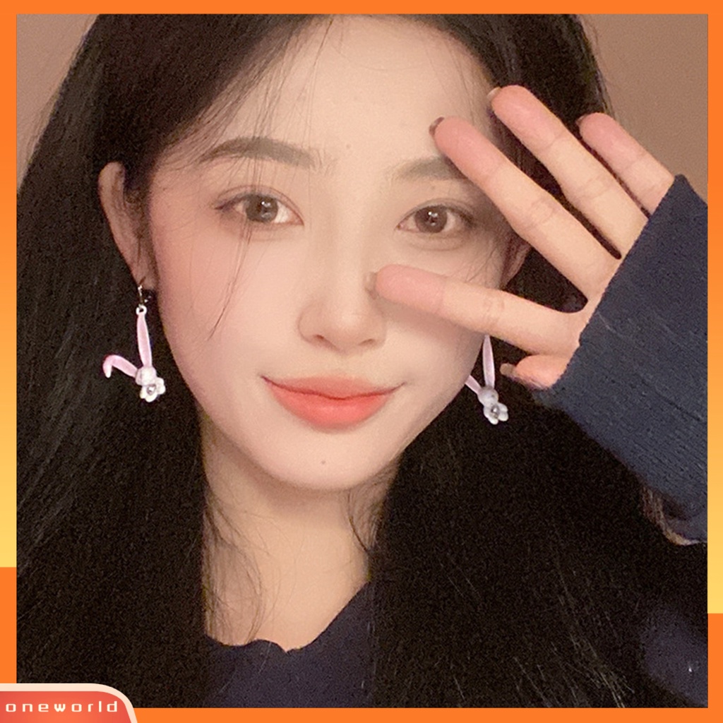 [EONE] 1pasang Menjuntai Anting Manis Hias Berlian Imitasi Korea Kartun Kelinci Kepribadian Tindik Anting-Anting Perhiasan Aksesori