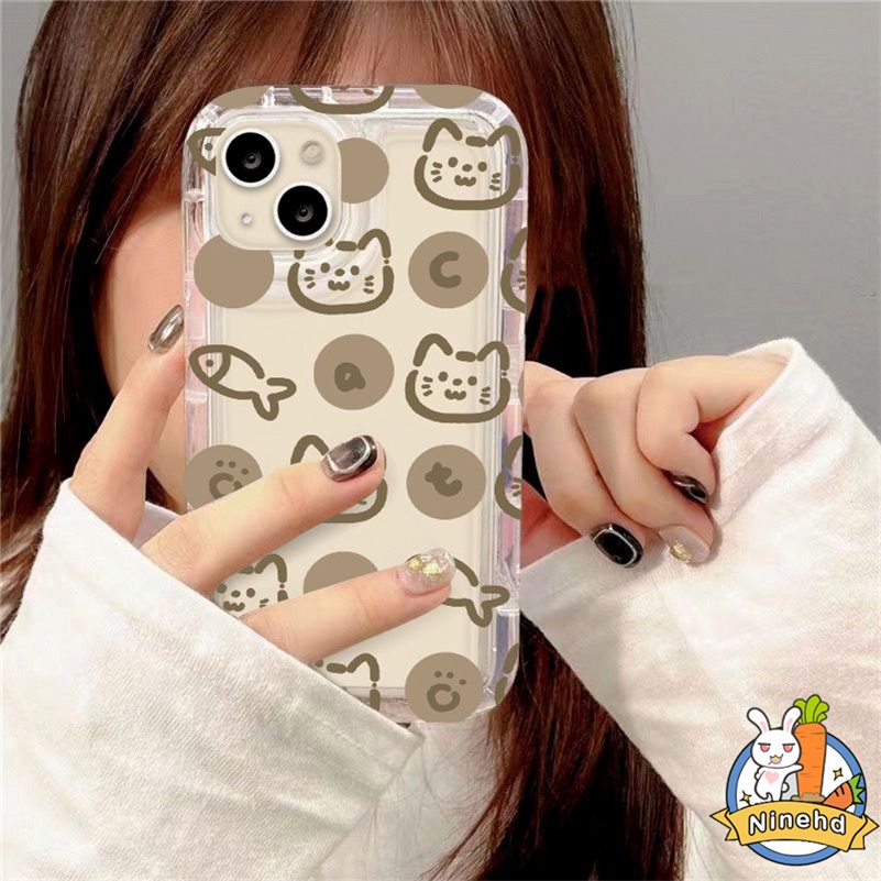 Redmi 12C A1 A1+10C 10A 10 9A 9C 9T Note 11 11s 10 10s 9 9s Pro Xiaomi 11 Lite Poco X3Pro Casing Ponsel Motif Ikan Kitty Lucu Simple Bening Shockproof Lembut Halus Cover Pelindung