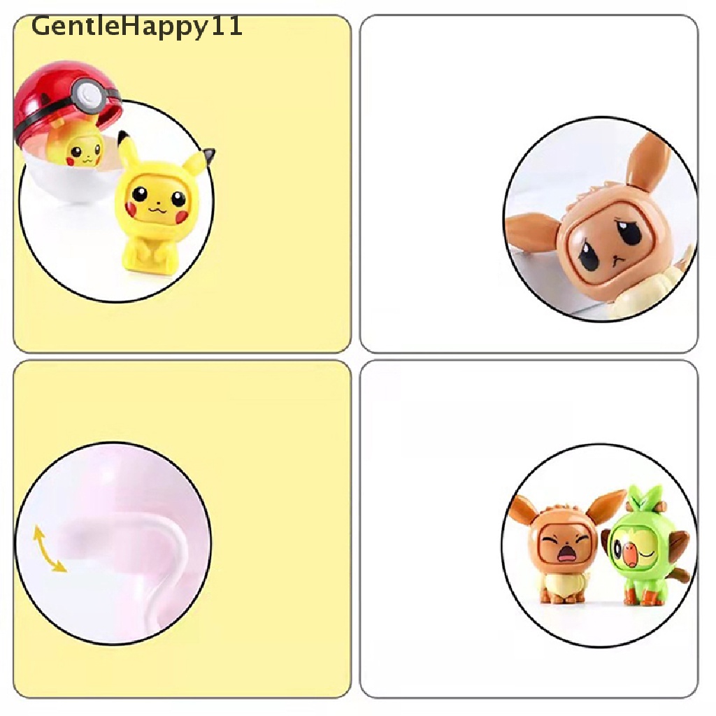 Gentlehappy Pokemon Pokeball Face Change Figure Balls Model Pikachu Anime Action Figure Mainan id