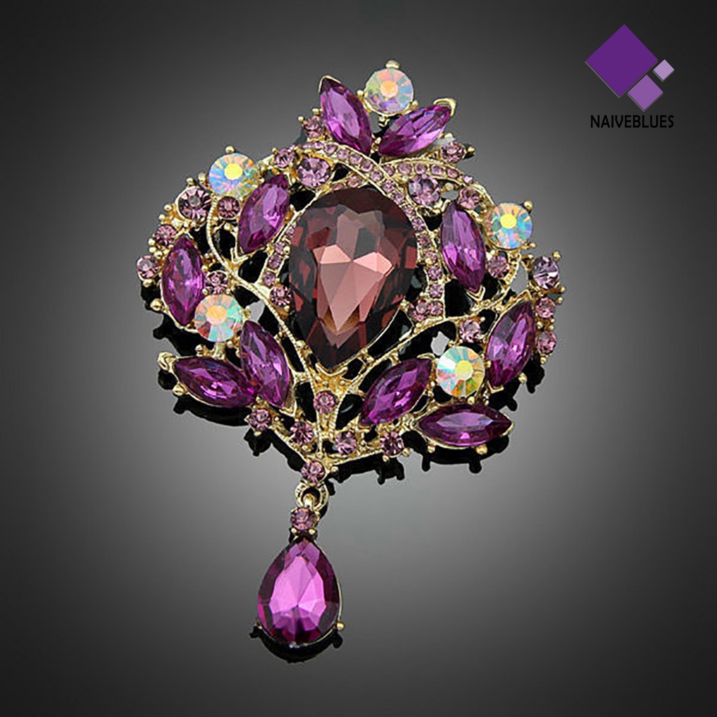 &lt; Naiveblues &gt; Bros Klip Bentuk Bunga Motif Bunga Mewah Cantik Untuk Pesta