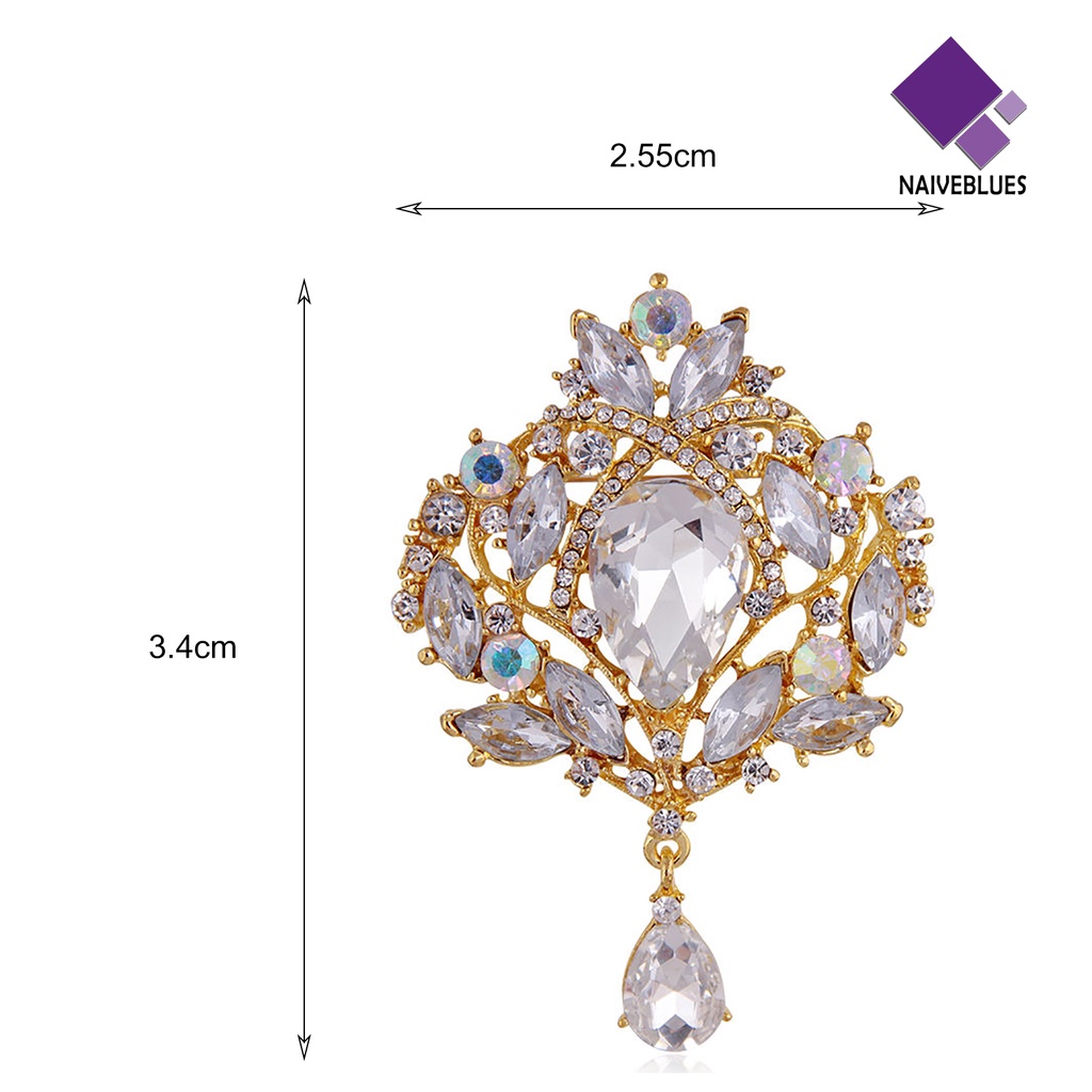 &lt; Naiveblues &gt; Bros Klip Bentuk Bunga Motif Bunga Mewah Cantik Untuk Pesta