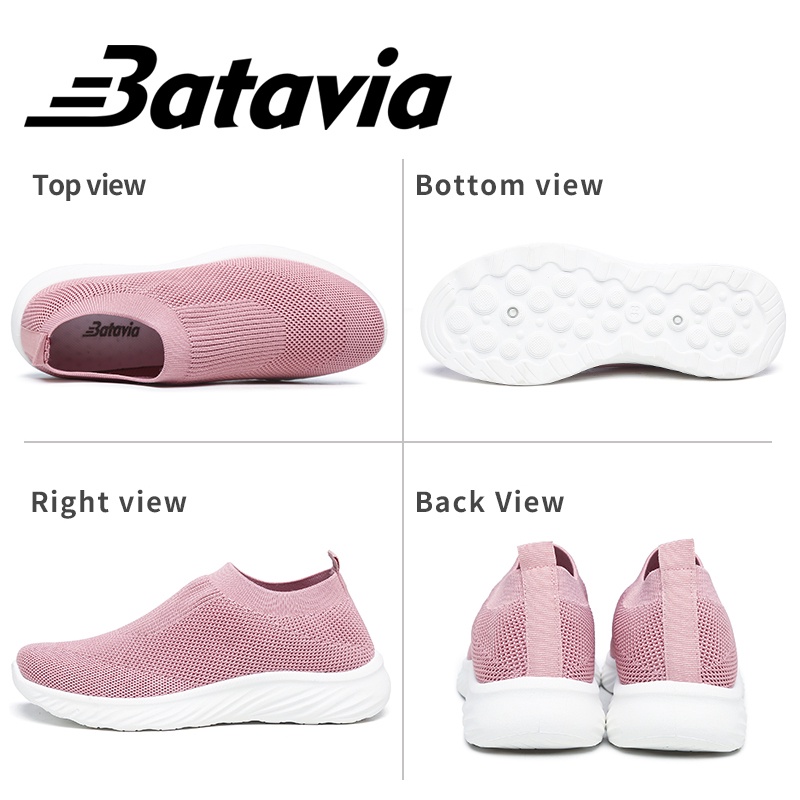 Batavia 2023 Imported sepatu wanita sepatu rajut wanita original jogging women's shoes women's black school shoes lightweight cool N6
