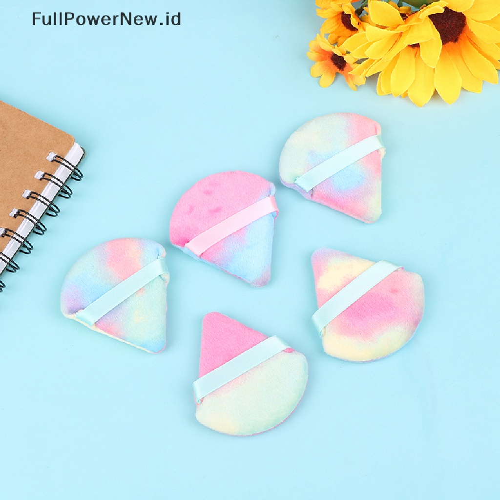 Power2/5pc Mini Segitiga Velvet Powder Puff Kecantikan Wajah Makeup Spons Lembut Cotton Pad ID