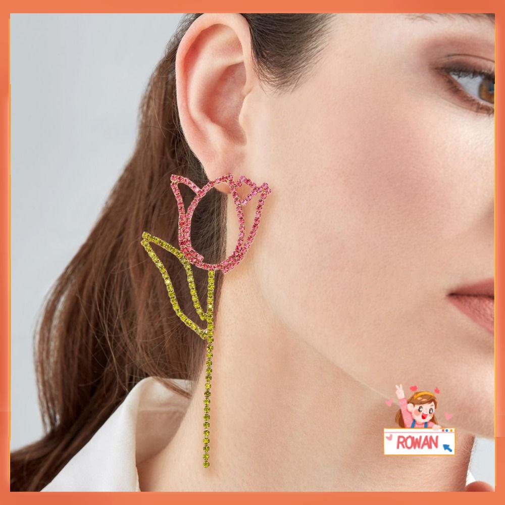 R-flower Women Earring New Ear Studs Statement Jewelry Kalung Rantai