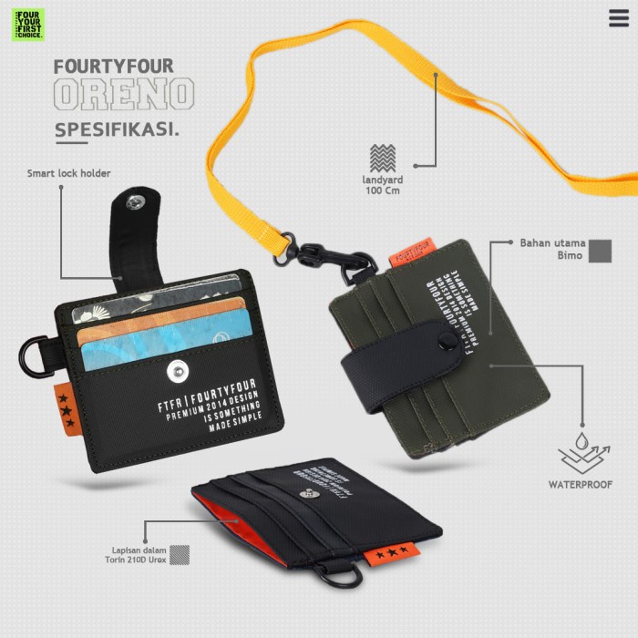 

Sling Card Holder FourtyFour Oreno - Sling Card - Penyimpan Kartu - Hitam/Army