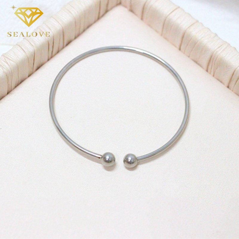 Gelang Titanium Wanita Anti Karat Bola Keberuntungan Emas 18K Bangle Aksesoris Perhiasan Fashion Korean Style COD