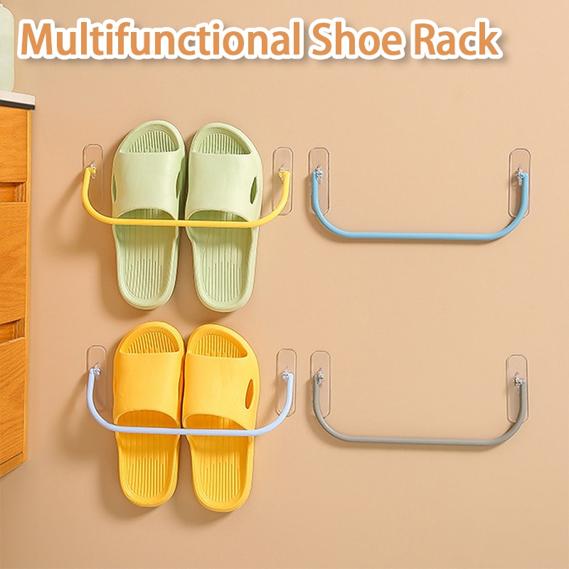 Tempat Penyimpanan Sepatu Cover Panci Handuk Rak Penyimpanan Serba Serbi Praktis Portable Adjustable Lipat Tahan Air Rak Penyimpanan Saluran Sandal Hemat Tempat Perekat Diri Di Dinding