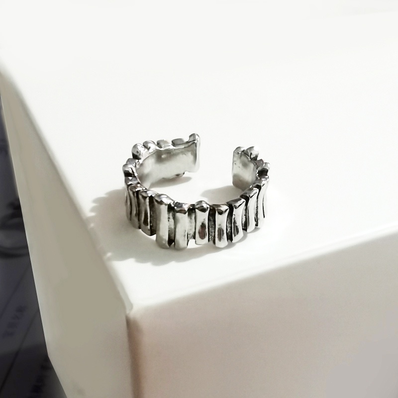 Pagar Gelombang Retro Korea Fashion Unik Niche Cincin Terbuka Sederhana