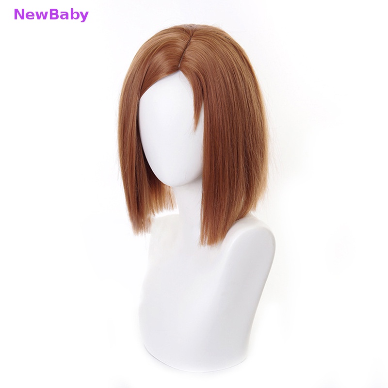 Newbaby 50cm Anime Jujutsu Kaisen Kugisaki Nobara Wig Cosplay Orange Rambut Coklat Gradien ID